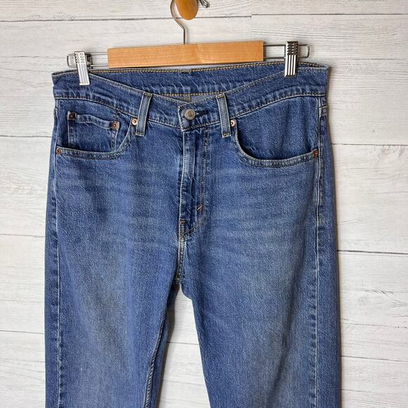 Levis Jeans Mens Size 32 X 34 Blue 505 Medium Wash Cotton Blend Denim Classic - Picture 7 of 16